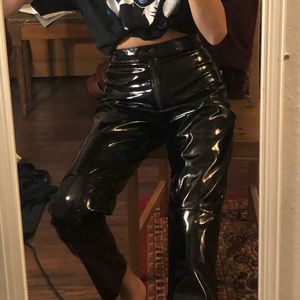 Vinyl faux leather pants!!